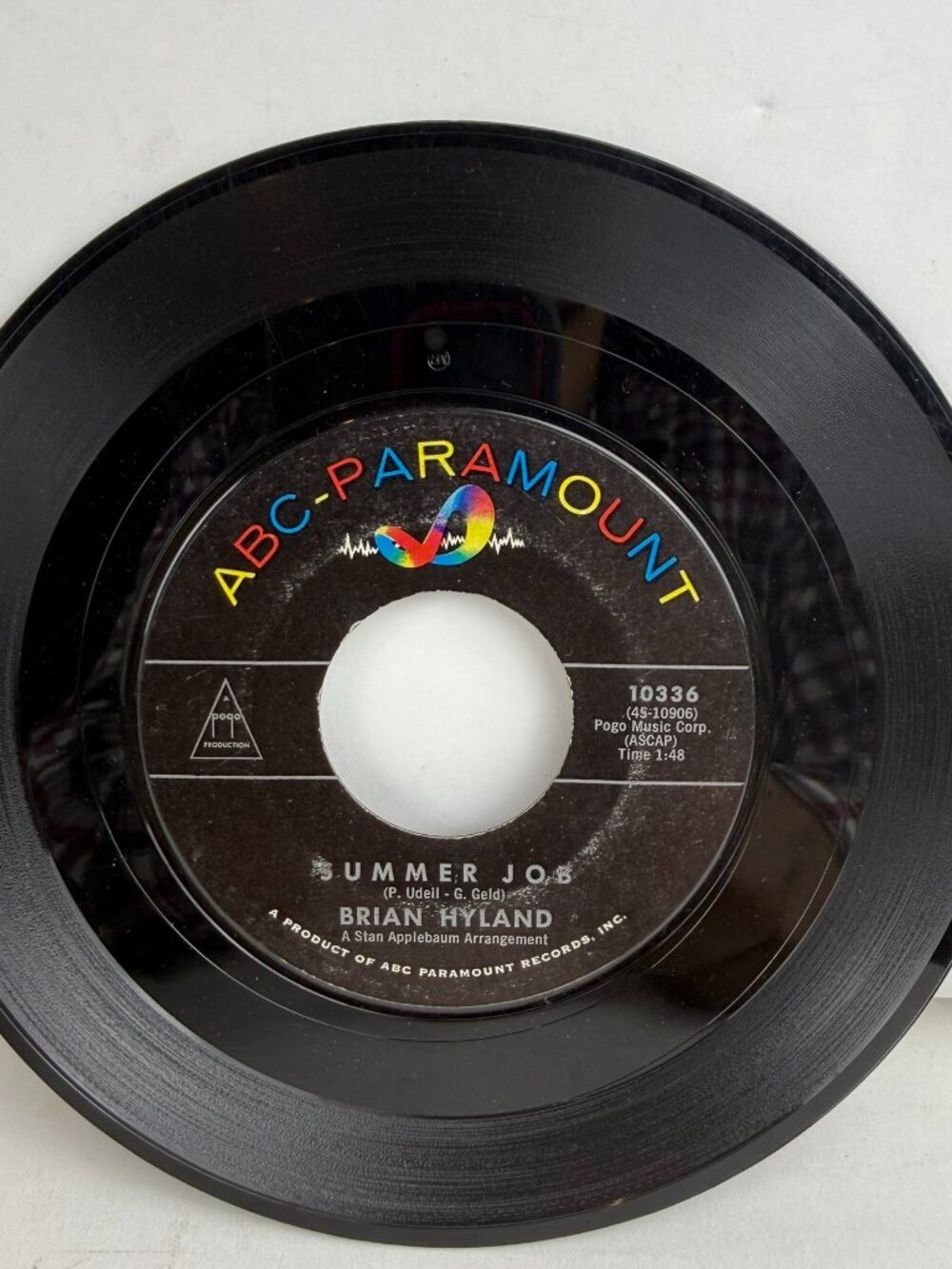 Brian Hyland Sealed With A Kiss / Summer Job 7" 45 RPM Vinyl ABC-Paramount 10336